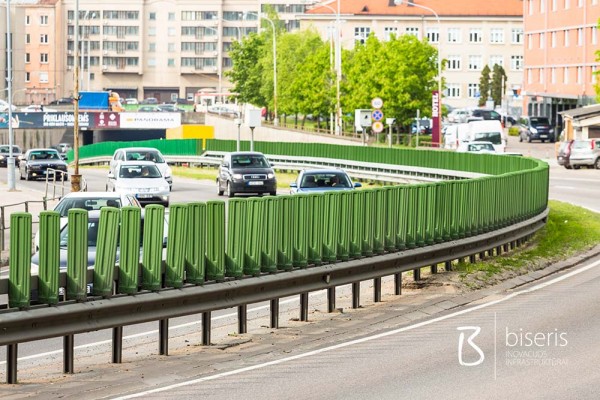 Anti-dazzle functions for safety barriers on roads