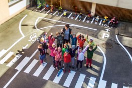 New road safety playground for juniors of the nursery Lazdynėlis